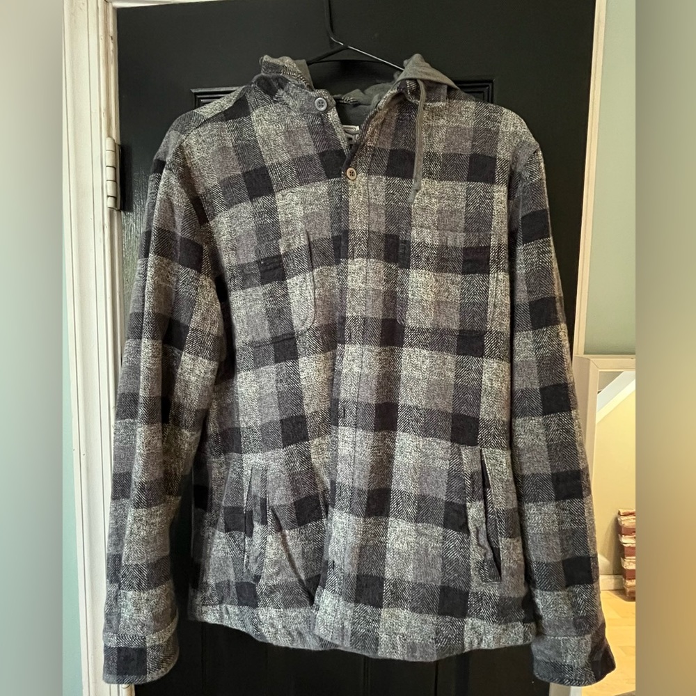 Flag and Anthem flannel with hoodie